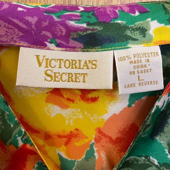 VICTORIA’S SECRET Chemise Nighty Gown Floral Silky Slip Vintage Gold Label FLAW - Picture 4 of 10